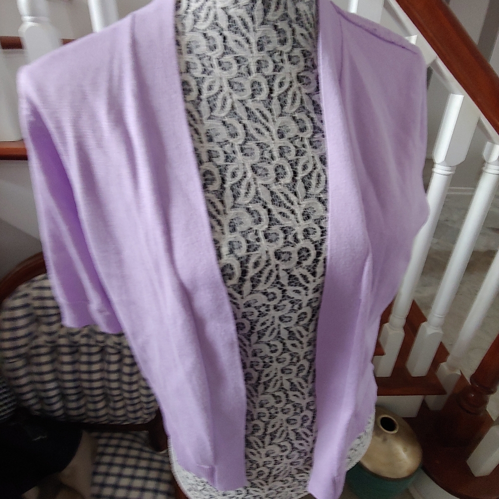 Lavender women shrug size medium,$39.95